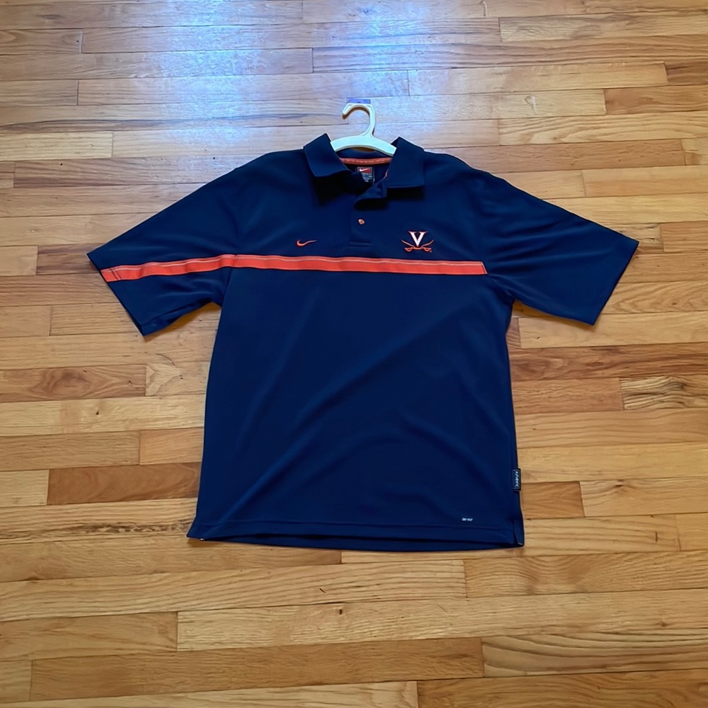 Men’s Nike Dri-Fit UVA short sleeve button up shirt, Small